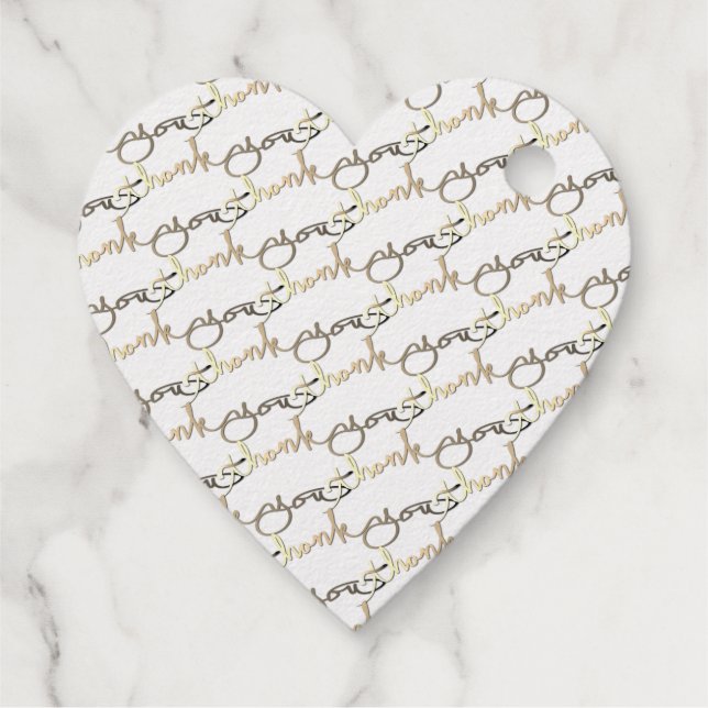 Étiquette-cadeau "Merci" Golden Silver manuscrit (Dos)