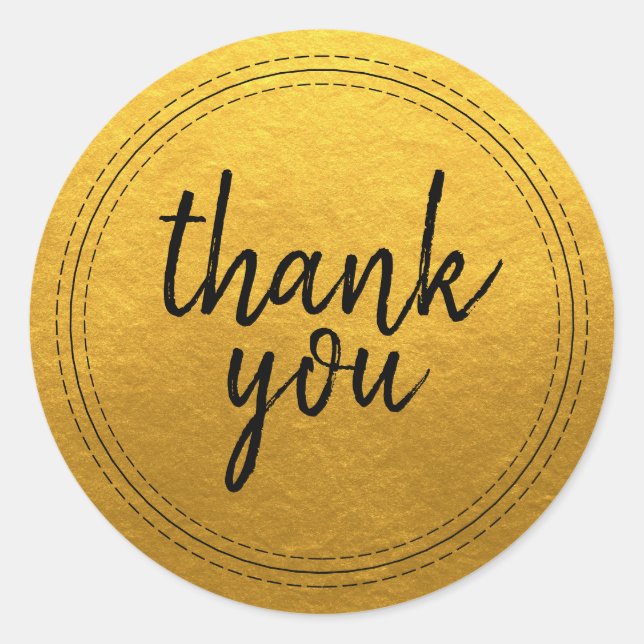 Étiquette cadeau Merci or Chic Script (Devant)