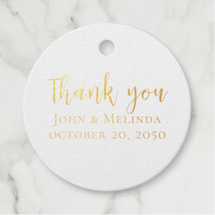 Étiquette-cadeau Merci Stylé Monogramme Simple Minimaliste