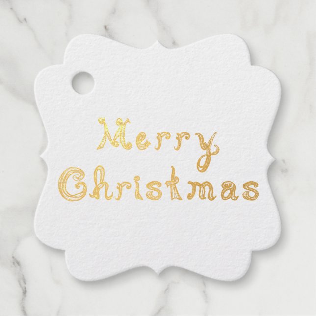 Étiquette-cadeau Merry Christmas Fabric Font Letters Line Art  (Devant)