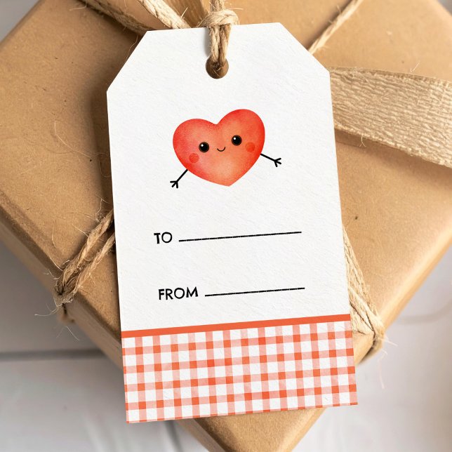 Étiquette cadeau mignonne cœur rouge (Créateur téléchargé)