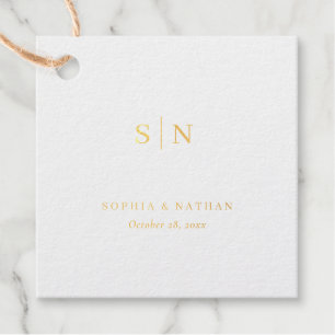 Étiquette-cadeau Minimaliste et Chic Mariage Noir et Blanc
