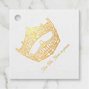 Étiquette-cadeau Miss America Crown Gold Foil