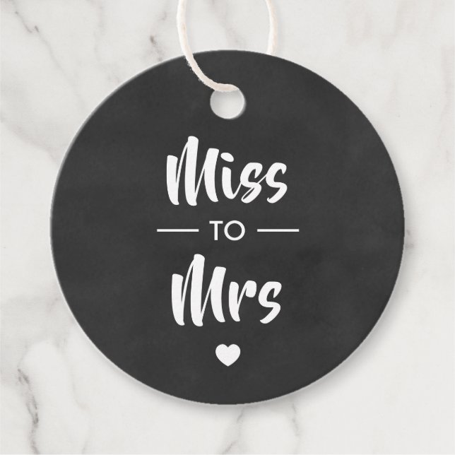 Étiquette cadeau Mlle à Mme Fête des mariées, tabl (Devant)