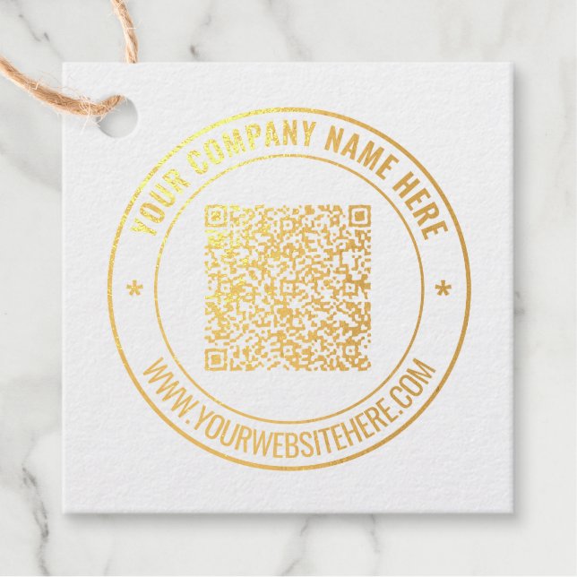 Étiquette-cadeau Modèle des balises Favoriser votre code QR - Texte (Devant)