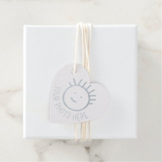 Étiquette-cadeau Modèle d'étiquettes de faveur de cœur en feuille d