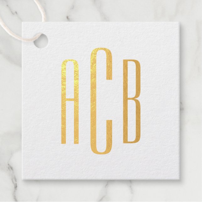 Étiquette-cadeau Monogramme à trois lettres (Devant)