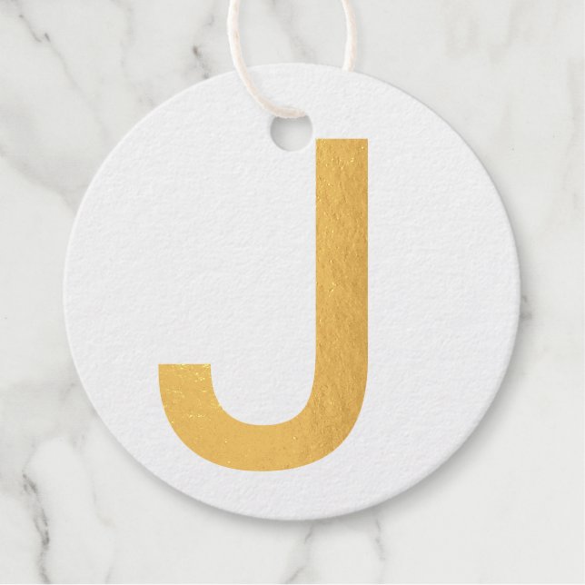 Étiquette-cadeau Monogramme ajouter le nom lettre alphabet simple m (Devant)