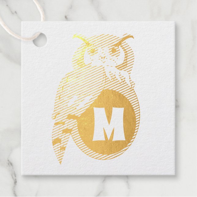 Étiquette-cadeau Monogramme de la goutte d'effroi (Devant)