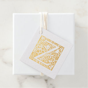 Étiquette-cadeau Monogramme de lettre Z illuminée pour anniversaire