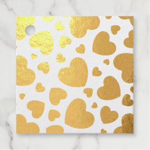 Étiquette-cadeau Motif Gold Foil Hearts