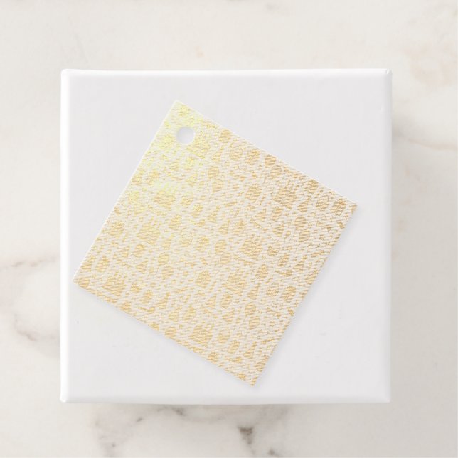 Étiquette-cadeau Motif sans couture de fête d'anniversaire vibrant (Avec boite)