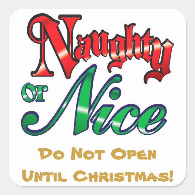 Étiquette cadeau Naughty ou Nice (Devant)