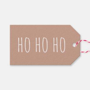Étiquette cadeau Noël HO HO HO Dusty Peach Faveu
