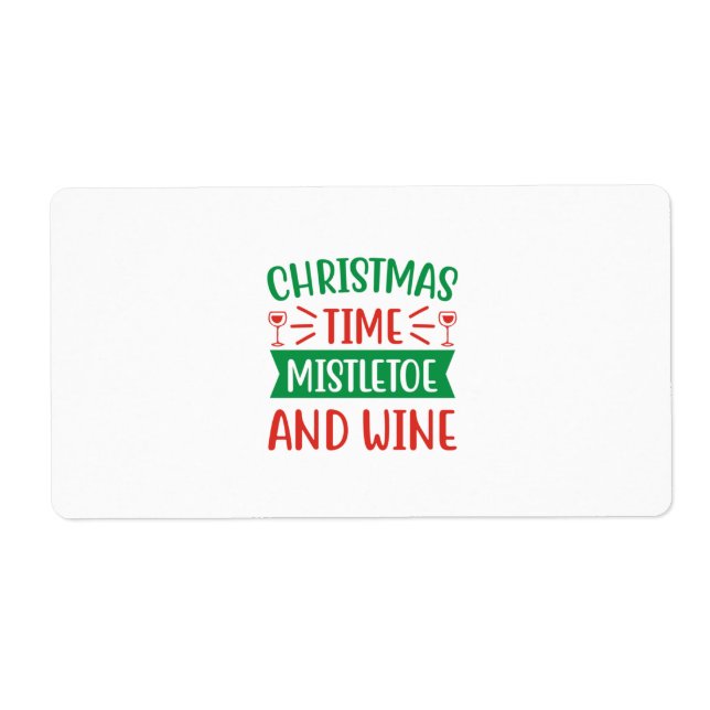 Étiquette Cadeau Noël Noël Noël Mistletoe Et Vin (Devant)