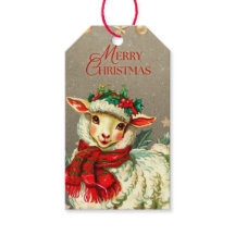 ÉTIQUETTE CADEAU NOËL RÉTRO AGNEAU