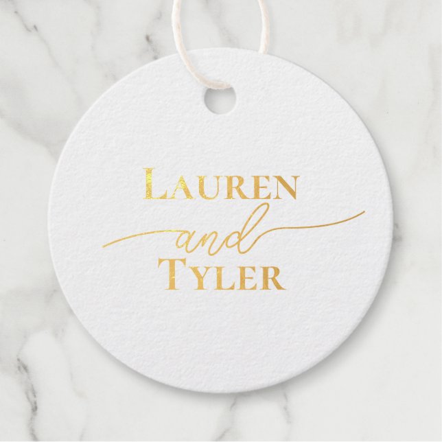 Étiquette-cadeau Noms Élégants Invitations Monographiées De Mariage (Devant)
