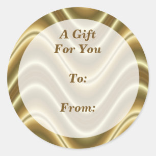 étiquette cadeau or