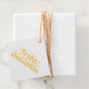Étiquette-cadeau Or Frohe Weihnachten