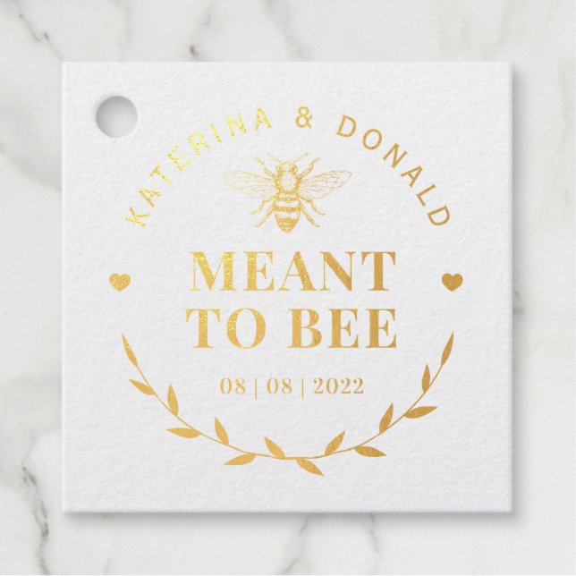 Étiquette-cadeau Or Meant to Bee miel  (Devant)