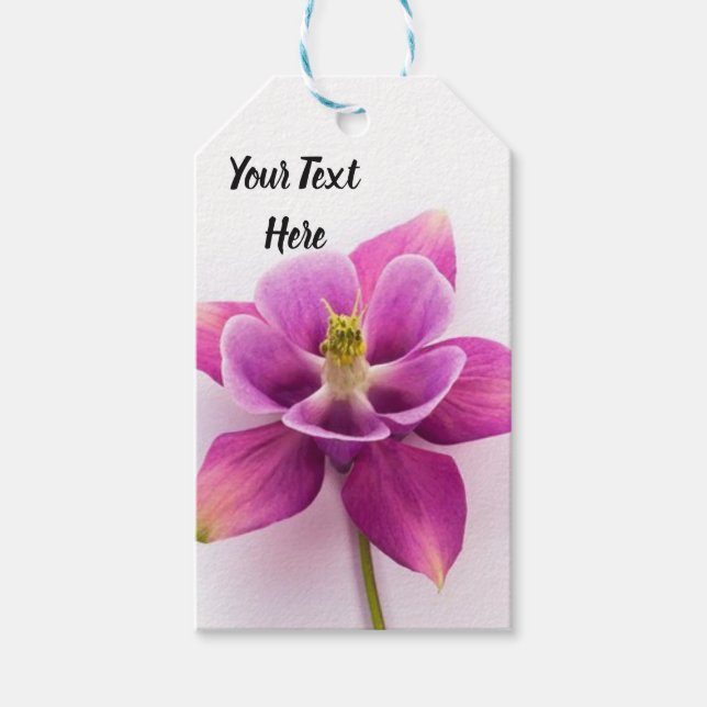 Étiquette cadeau orchidée rose (Devant)