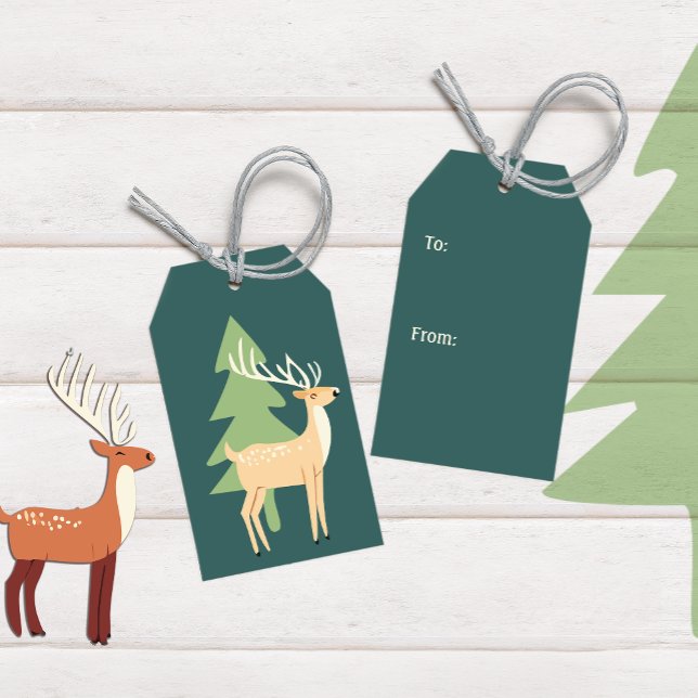 Étiquette cadeau père Noël Reindeer (Créateur téléchargé)