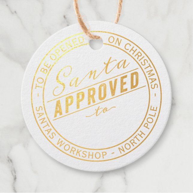 Étiquette-cadeau Père Noël Sceau d'approbation Noël (Devant)