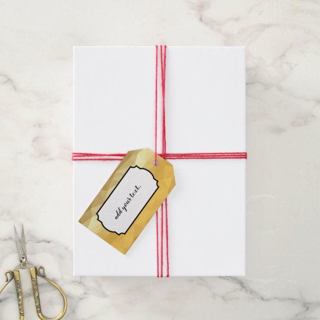 Étiquette cadeau personnalisable à effet métallisé (Avec de la ficelle)