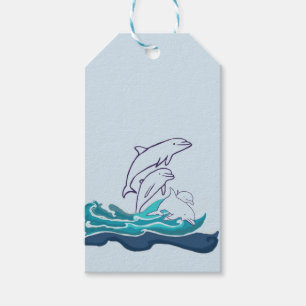 Étiquette Cadeau Personnalisée avec Dauphins