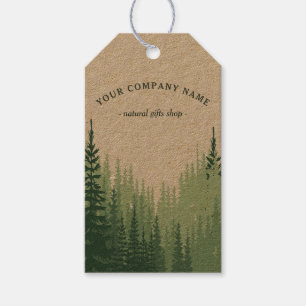 Étiquette cadeau personnalisée avec logo de forêt 
