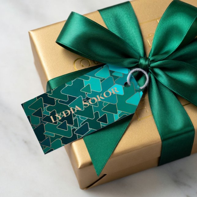 Étiquette cadeau personnalisée géométrique sarcell (Créateur téléchargé)