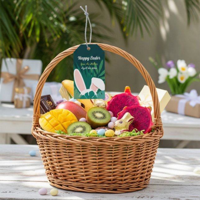 Étiquette Cadeau Personnalisée Lapin de Pâques Jun (Créateur téléchargé)
