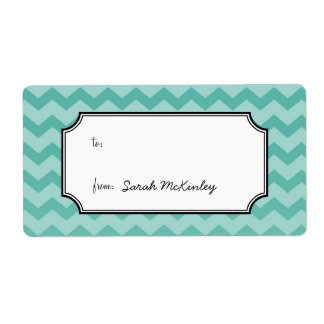 Étiquette cadeau personnalisée motif chevron chic