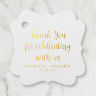 Étiquette-cadeau Pétrole en or Mariage simple