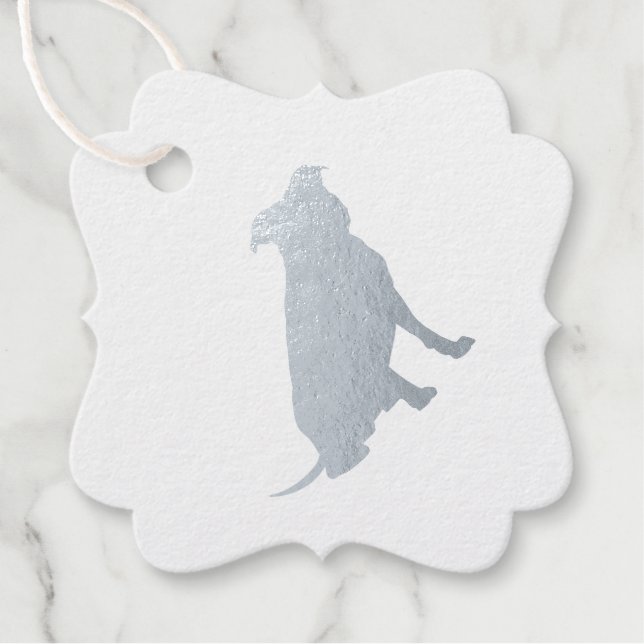 Étiquette-cadeau Pit Bull Dog Baby shower Sexe Neutre (Devant)