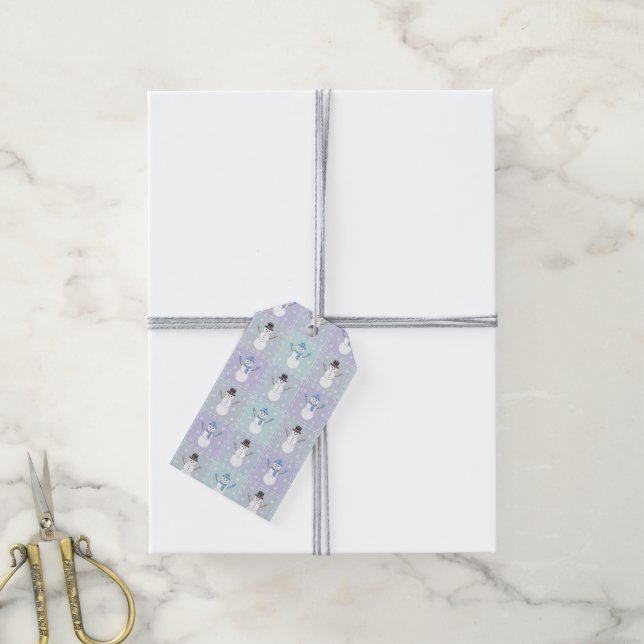 Étiquette cadeau plaid d'hiver (Avec de la ficelle)