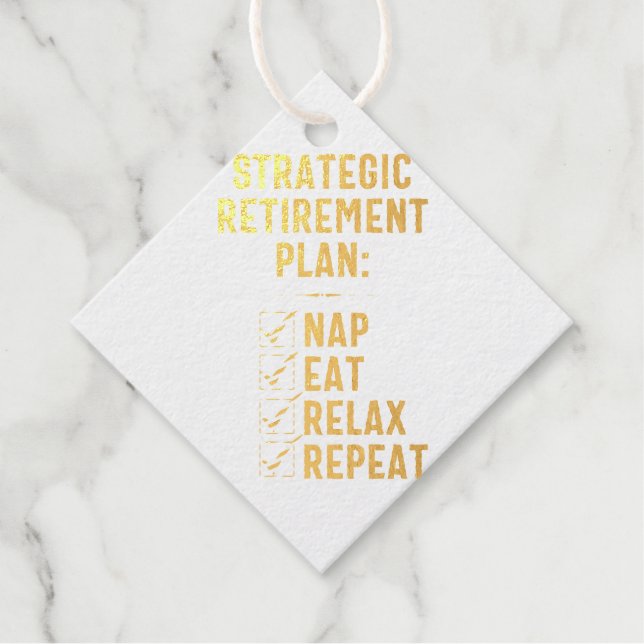 Étiquette-cadeau Plan stratégique de retraite - Conduite d'un trava (Devant)