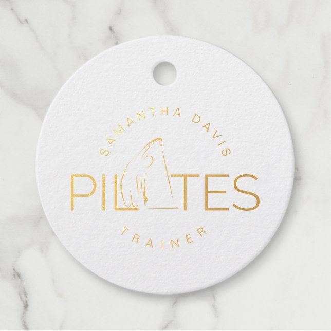 Étiquette-cadeau Pose de swakate de l'instructeur Pilates (Devant)