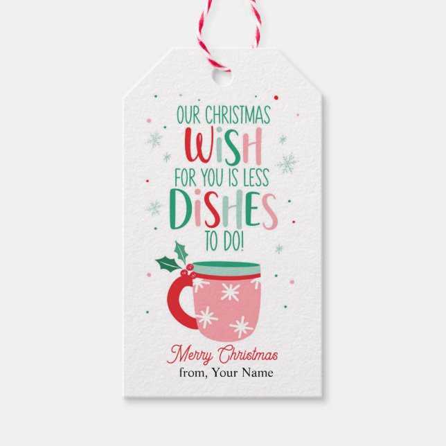 Étiquette Cadeau pour Assiettes de Noël Colorées (Devant)