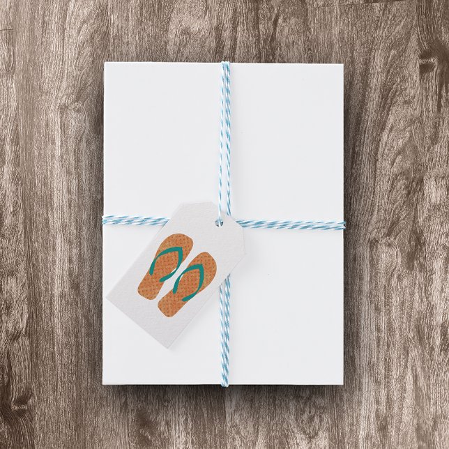Étiquette cadeau pour la fête de plage d'été d'Ora (Créateur téléchargé)