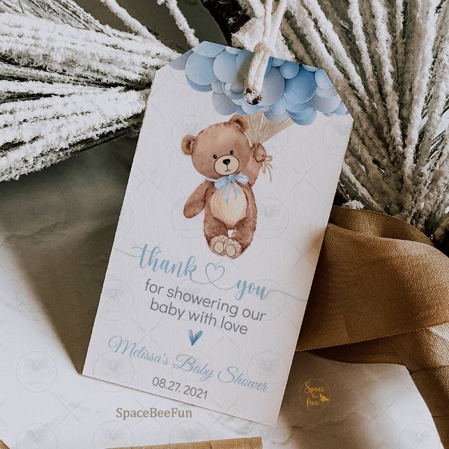 Étiquette cadeau pour une baby shower Nounours (bear themed baby shower,baby shower gift tags,baby shower favor label,scustom baby shower tags,teddy)