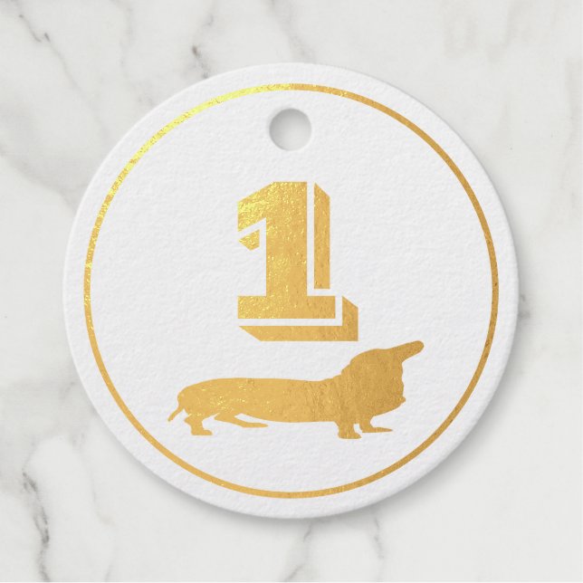 Étiquette-cadeau Premier gagnant meilleure feuille de chien (Devant)