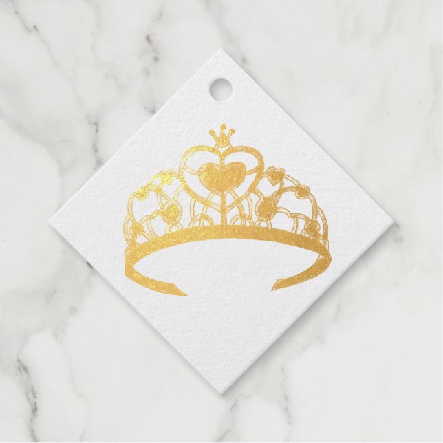 Étiquette-cadeau Princesse Étincelante Reine Tiara Couronne (Devant)