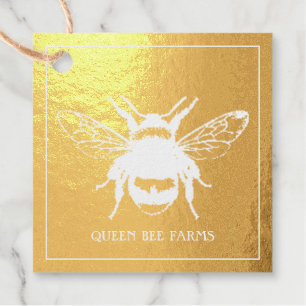 Étiquette-cadeau Queen Bee Gold Foil Apiary Business Holiday