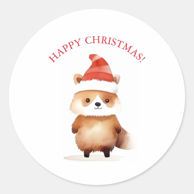 ÉTIQUETTE CADEAU RACON CHAPEAU PÈRE NOËL (Devant)