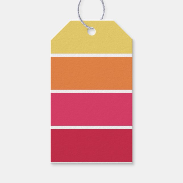 Étiquette Cadeau Rayures Colorées (Devant)