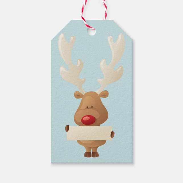 Étiquette cadeau Reindeer (Devant)
