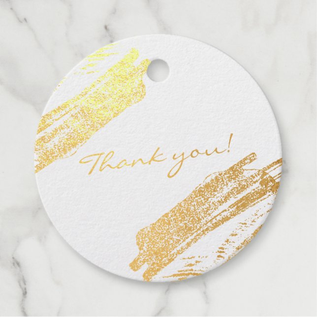 Étiquette-cadeau Remerciement de fin d'études scintillant élégant r (Devant)