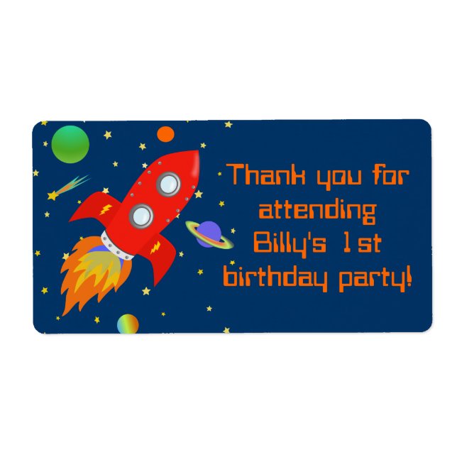 Étiquette cadeau Rocketship Favoriser (Devant)