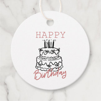 Étiquette Cadeau Ronde - Anniversaire Minimaliste